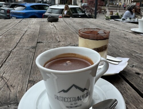 A Hot Chocolate at Pasticceria Alvera, Cortina, Italy
