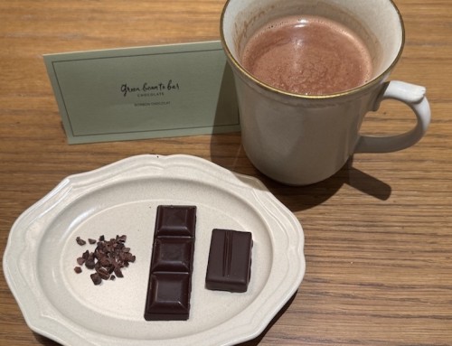 A Hot Chocolate at Green Bean to Bar, Fukuoka, Kyushu, Japan